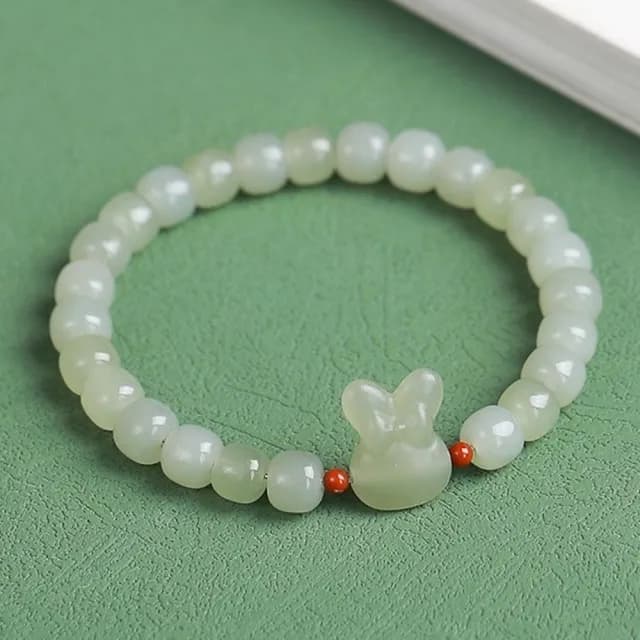 【KT DADA】雙11 兔子手鍊 串珠手鍊 百搭飾品 和田玉 玉手鍊 8mm手鍊 手串