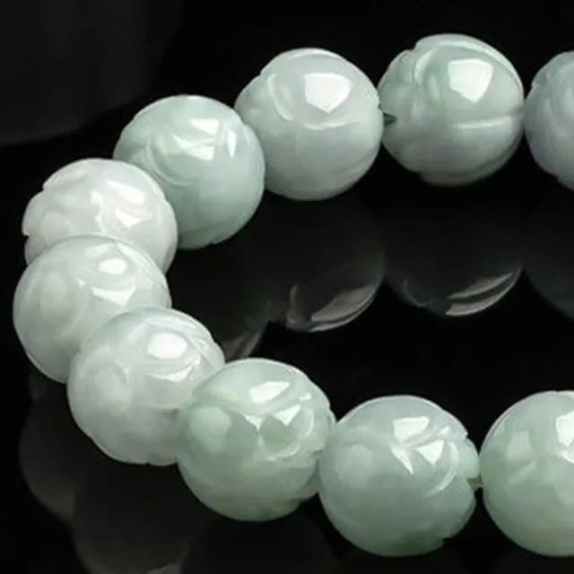 【KT DADA】雙11 翡翠蓮花 圓珠手串 蓮花珠 手鍊 手串 翡翠手串 玉石手鍊 百搭飾品