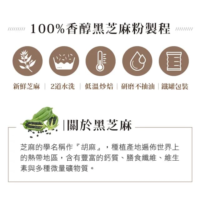 【紅布朗】香醇黑芝麻粉500gX4罐(無糖 無抽油 高鈣 高鐵 高纖 高膳食纖維 送禮推薦)