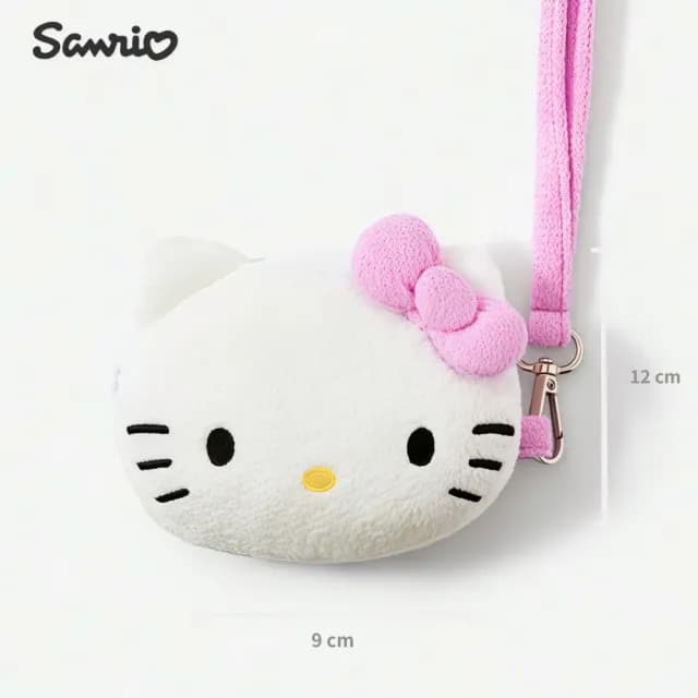 【SANRIO 三麗鷗】Hello Kitty凱蒂貓正版授權毛絨零錢包耳機包吊飾鑰匙圈(閨蜜女兒女友生日聖誕交換禮物)