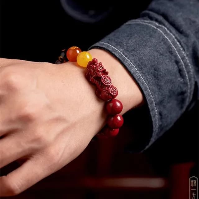 【Penny珮妮】紫金硃砂貔貅瑪瑙五路財神手鍊12mm(父親節 生日禮物 交換禮物 情人節 送男友 尾牙)
