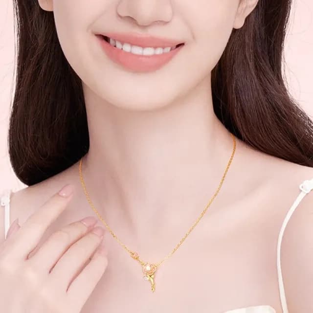 【LEESA】雙11 鋯石項鍊\吊墜項鍊\純銀項鍊\玫瑰項鍊\女生項鍊\情人節禮物