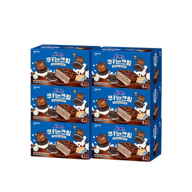 【HAITAI 海太】脆皮蛋糕-巧克力夾心餅乾口味120gX6件組