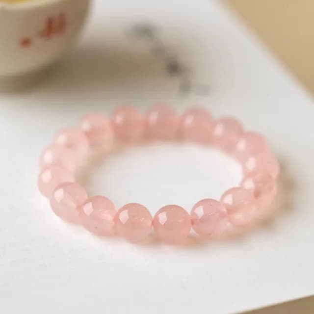 【MoonDy】雙11 6mm粉水晶手鍊 佛珠手鍊 粉紅手串 ins手鍊 招桃花 結良緣 圓珠手鍊 水晶手鍊