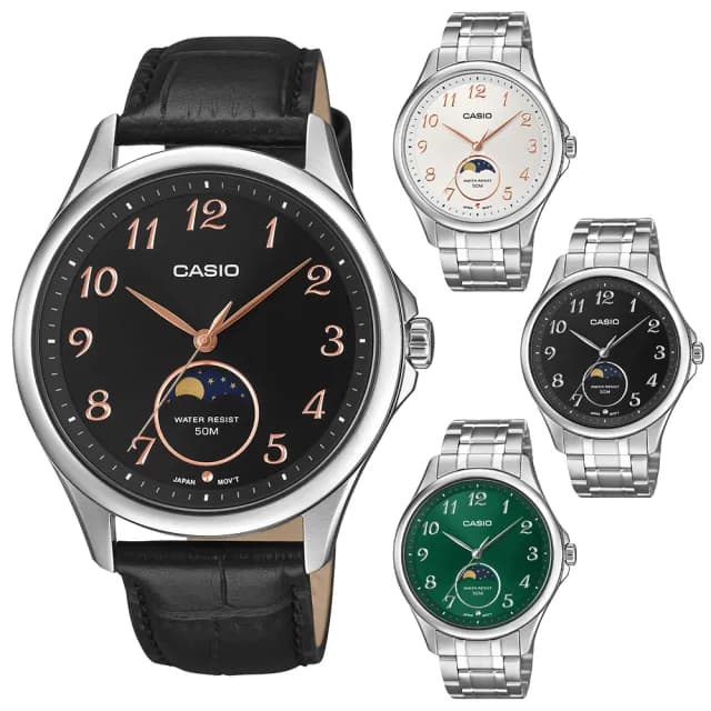 【CASIO 卡西歐】大數字時標經典月相手錶-4款可選(MTP-M110D/MTP-M110L 系列)