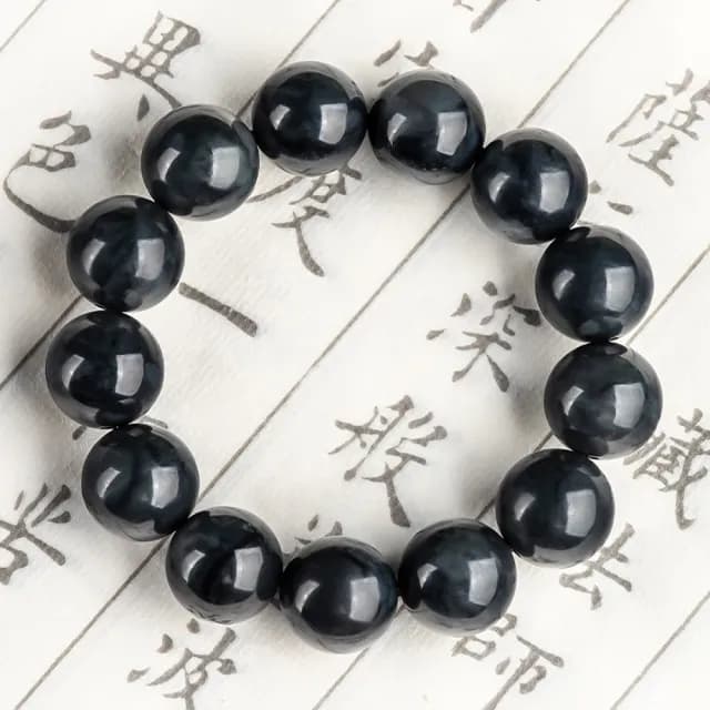 【KT DADA】雙11 玉石手串 圓珠手鍊 墨玉玉石 手串 串珠手鍊 百搭飾品 天然和田玉