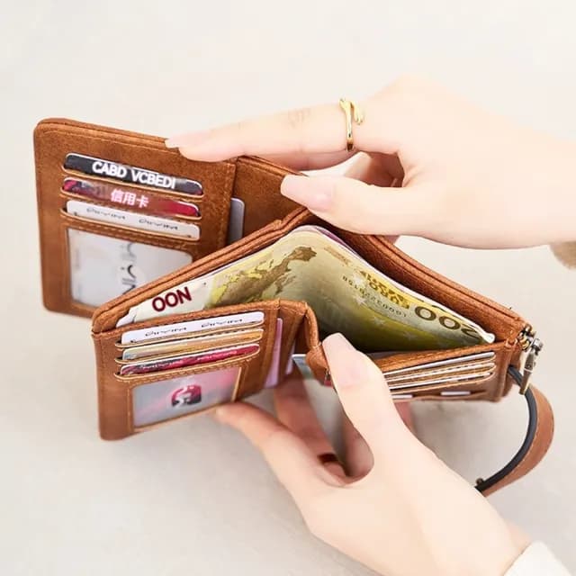 【KT DADA】雙11 皮夾 短夾 錢包 防盜刷 多功能 零錢包 拉鍊錢包 卡片收納夾