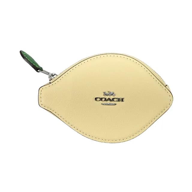 【COACH】童趣防刮皮零錢包(檸檬造型/月光黃)