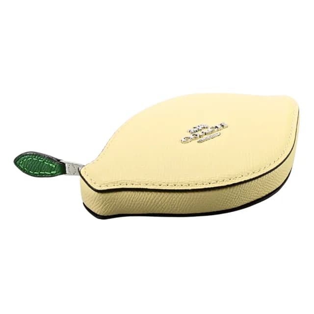 【COACH】童趣防刮皮零錢包(檸檬造型/月光黃)