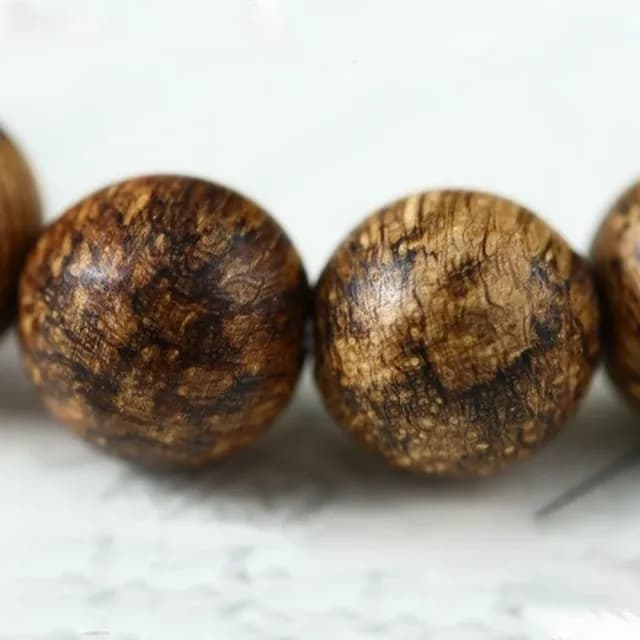 【MoonDy】沉香木手鍊 和田玉手串 如意紋跑環 天然玉石 玉飾品 圓珠手串