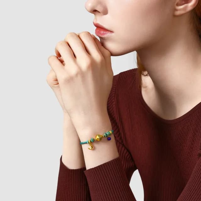 【點睛品】碧海金月 青金石黃金手鍊