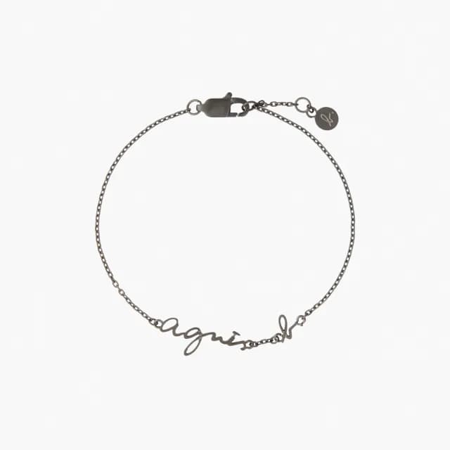【agnes b.】agnès b. 女款 logo 標誌 手鍊(黑色)