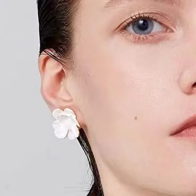 【LEEHER】雙11 花朵耳環/氣質耳環/耳釘/耳飾/送禮物/優雅百搭/山茶花耳環