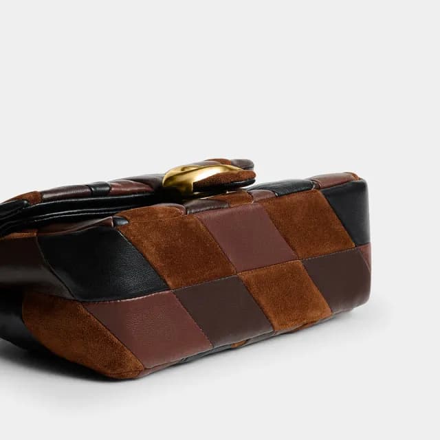 【COACH】蔻馳官方直營 TABBY 20 拼綴絎縫單肩手袋 單肩包 肩背包-B4/楓棕色 影棕色(CBG88)