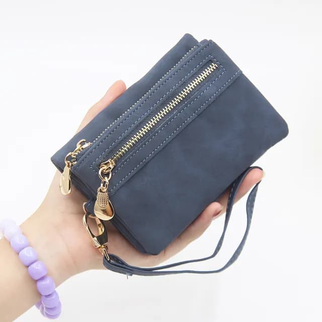 【LEESA】雙11 多卡位錢包\拉鍊短夾\零錢包\短款皮夾\錢包\女短夾\零錢袋