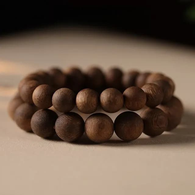 【MoonDy】雙11 綠奇楠沉香手鍊 圓珠單圈手串 新中式 手飾 手串 手鍊 佛珠飾品