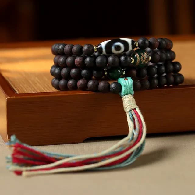 【MoonDy】雙11 降真香多圈手串 108顆佛珠手鍊 念珠項鍊 吊墜飾品 藏式天珠配飾