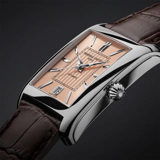 【CONSTANT 康斯登】Classics Carree 百年典雅 鮭魚面方形機械錶 禮物 送禮 推薦(FC-303SAL4C6)