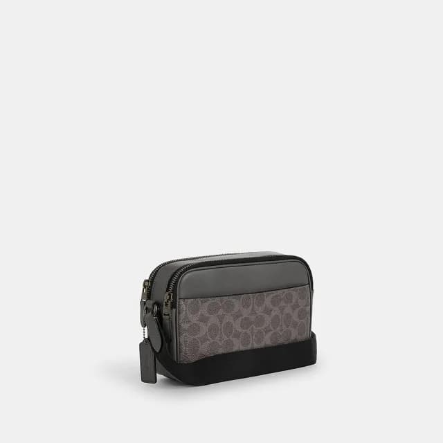 【COACH】蔻馳官方直營 經典 SIGNATURE VARSITY條紋GRAHAM斜背手袋 斜背包 側背包 斜挎包(CCG30)