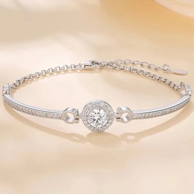 【LEESA】雙11 鋯石手鍊\女生手鍊\手鐲\手鍊\純銀手鍊\S925\情人節禮物