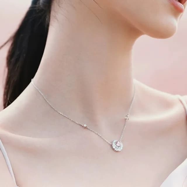 【KT DADA】雙11 純銀項鍊 S925 鎖骨鍊 項鍊 鋯石項鍊 月亮愛心吊墜 情人節禮物