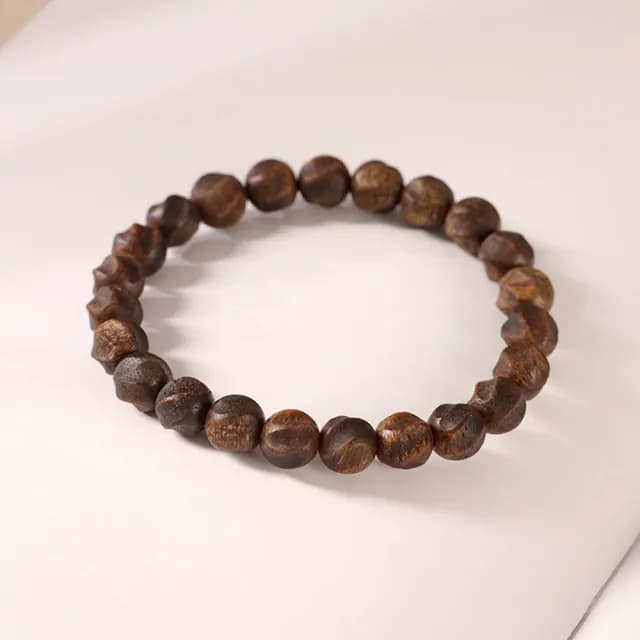 【MoonDy】扭轉乾坤單圈手鍊 綠奇楠沉香手串 文玩 素圈手飾 新中式飾品 配飾