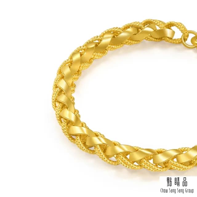 【點睛品】編織騎士鍊 黃金手鍊_計價黃金
