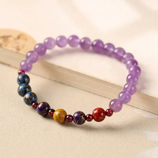 【KT DADA】雙11 石榴石配飾 圓珠飾品 紫水晶手串 大漆轉運珠手鍊 水晶單圈串珠手飾