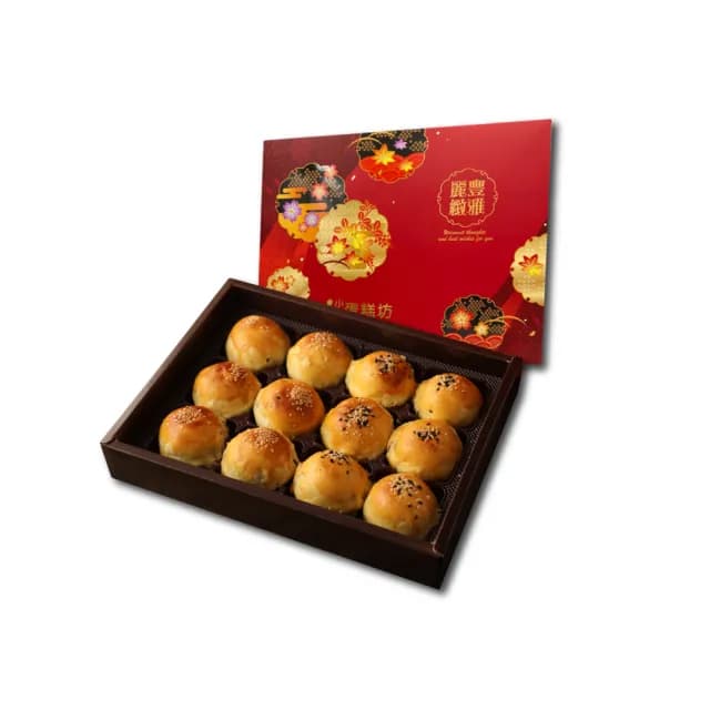 【小潘】蛋黃酥(白芝麻烏豆沙+黑芝麻豆蓉*1盒)-中秋禮盒(月餅)