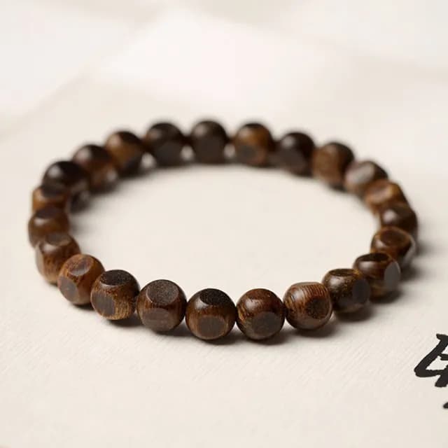 【LEEHER】雙11 四面珠串珠素圈/文玩/綠奇楠沉香手串/佛珠手鍊/新中式手飾/飾品/