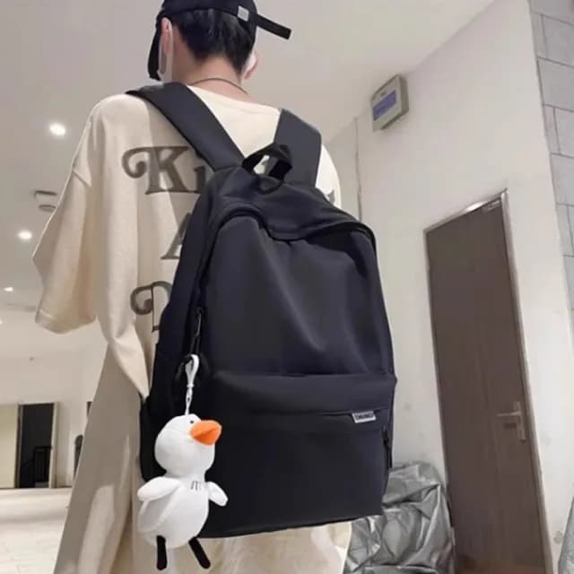 【Janyo】日系大容量雙肩包 國中學生書包 簡約休閒後背包 旅行背包 交換禮物(無掛件)