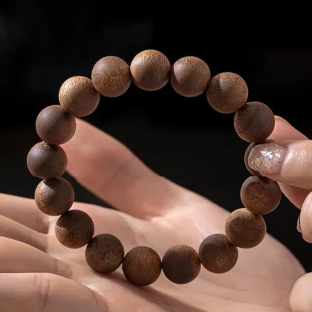 【KT DADA】雙11 新中式手飾 圓珠單圈手串 佛珠飾品 綠奇楠沉香手鍊