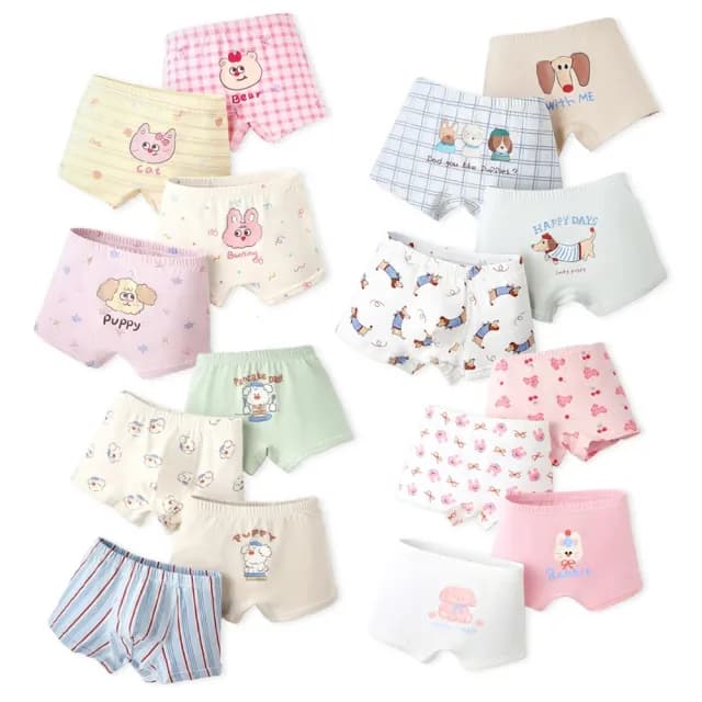 【橘魔法】（4件一組）卡哇伊男童女童小內褲(居家 四角褲 平角內褲 大童 童裝 兒童 男童 女童)