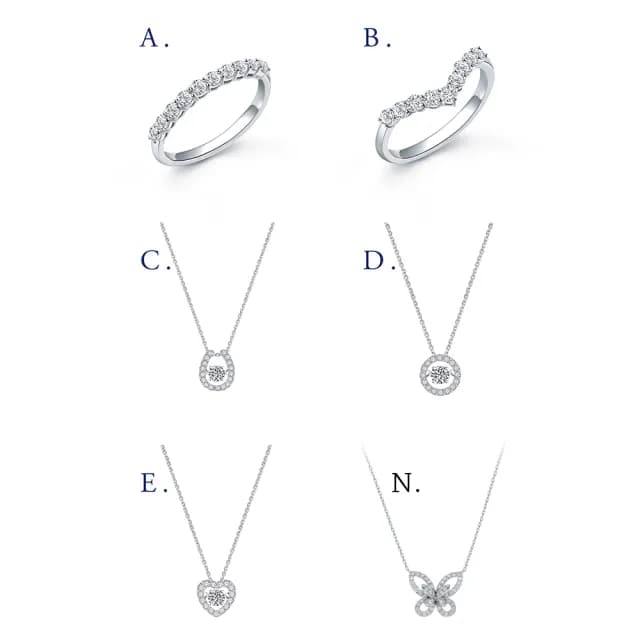 【ID】買一送一 50分 極美D色 滿鑽鑽石項鍊/戒指/手鍊/耳環 任選 小雛菊 愛心 十字(培育鑽石)