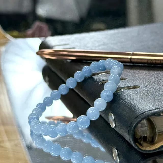 【德山珠寶】5A級6mm海藍寶水晶手鍊(送禮/情人節生日禮物飾品手鍊CE476)