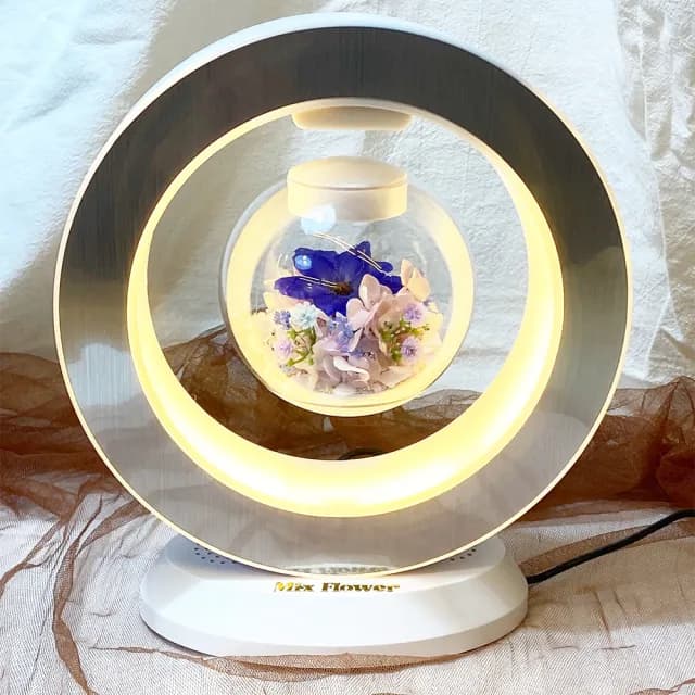 【OSTARA FLORIST 奧斯塔拉花藝】新款夢幻飛燕系列 永生花懸浮檯燈含藍芽音響(永生花、居家生活、節日送禮)