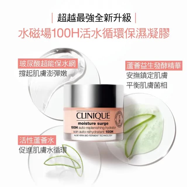 【CLINIQUE 倩碧】水磁場穩膚透亮爆水組(水磁場100H活水循環保濕凝膠75ml)