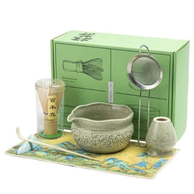 【YA STUDIO】日式抹茶陶瓷茶碗九件套 茶碗套裝禮盒(父親節禮物 男生禮物 女生禮物 抹茶工具)