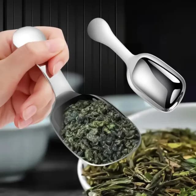 【食品級】304不鏽鋼加深茶葉勺(咖啡 茶匙 分茶勺 湯匙 勺子 茶聚 餐具 舀勺 加寬手柄 用餐 量勺)