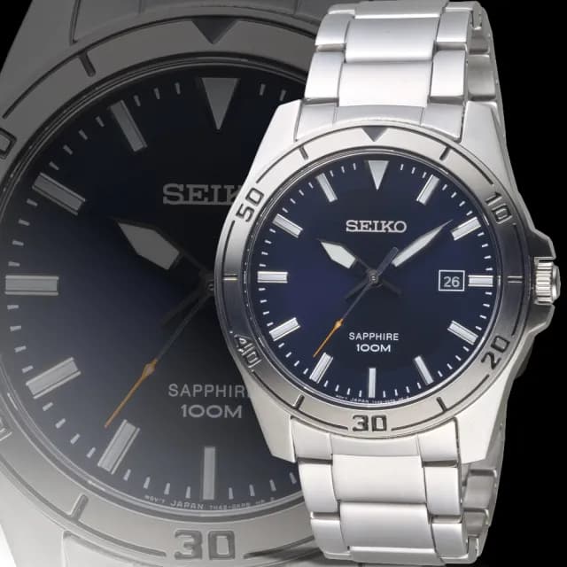 【SEIKO 精工】手錶 運動型男藍寶石鏡面時尚男錶-藍面/SGEH61P1(保固二年)