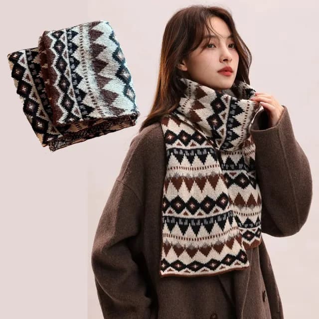 【野思】冬日森系·溫暖相隨針織圍巾(176cm長圍巾)