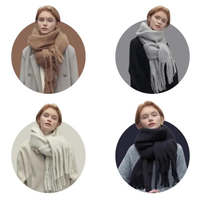 【GAPE】純色百搭長款保暖圍巾 軟糯慵懶風保暖圍脖 防寒防風披肩圍巾 復古流蘇披肩 禦寒鎖溫 情侶款圍巾