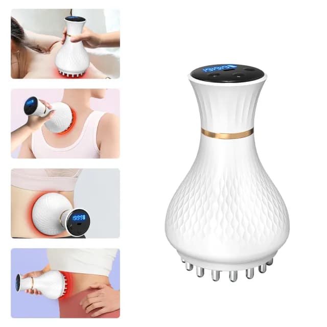 【伊德萊斯】多功能電動經絡刷 19檔調節 恆溫熱敷震動按摩儀 刮痧儀(交換禮物)