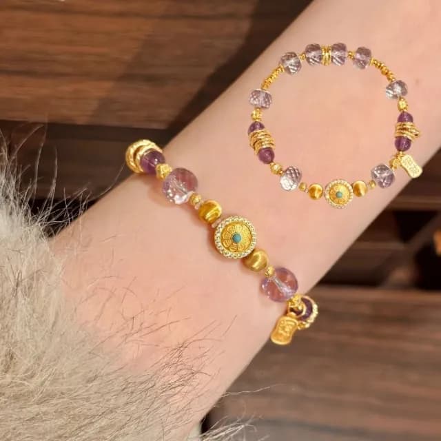 【九紫離火】紫水晶琉璃珠手串(盤纏 手飾 手環 手鍊 平安 高級 新中式)