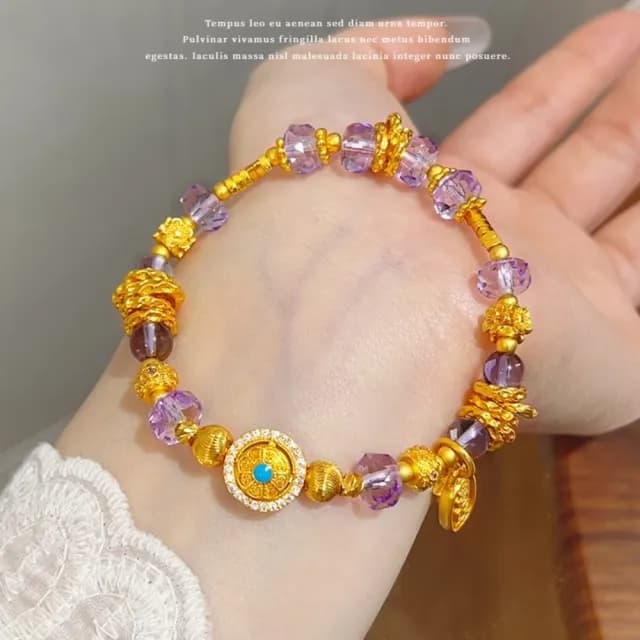 【九紫離火】紫水晶琉璃珠手串(盤纏 手飾 手環 手鍊 平安 高級 新中式)