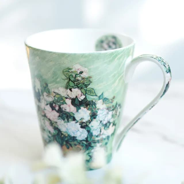 【Royal Duke】梵谷油畫系列骨瓷馬克-二入禮盒組450ML(禮盒咖啡杯 骨瓷 馬克杯 入厝禮 升遷禮 生日贈禮)