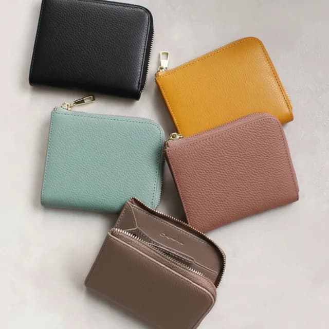 【莉莉貝】日本進口 LIZDAYS真皮拉鍊短夾(多色任選/L形拉鍊設計 大容量收納 牛皮錢包)