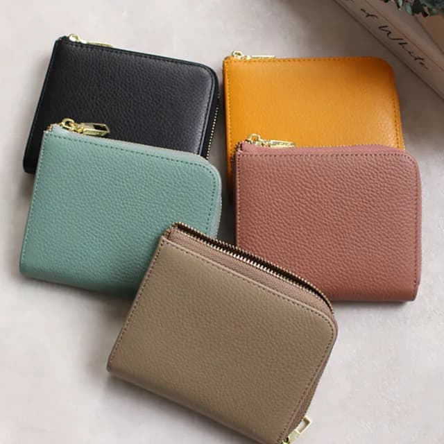 【莉莉貝】日本進口 LIZDAYS真皮拉鍊短夾(多色任選/L形拉鍊設計 大容量收納 牛皮錢包)