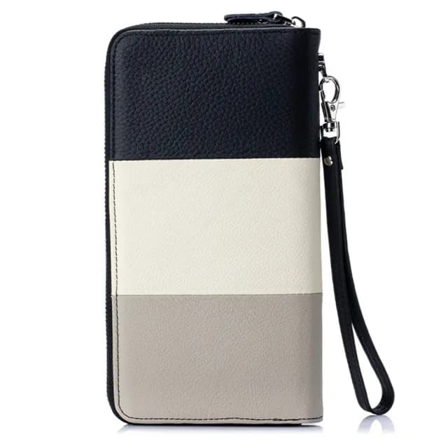 【MoonDy】雙11 真皮手拿包\長款錢包\女生錢包\三色拉鍊錢包\長夾\多卡位大容量錢夾