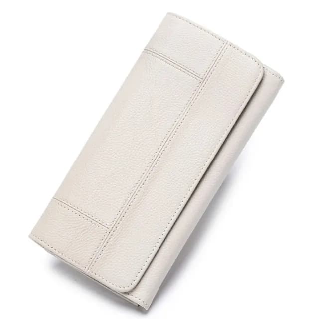 【LEESA】雙11 真皮錢包\拼接車縫錢夾\多卡位手拿包\長款錢包\長夾\女生錢包